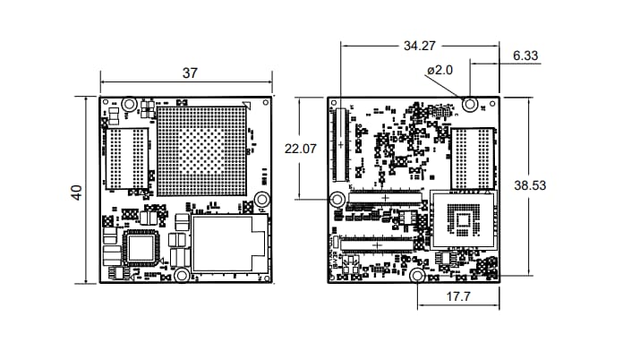 Mechanical Drawing - TechNexion PICO-IMX7 System-on-Module